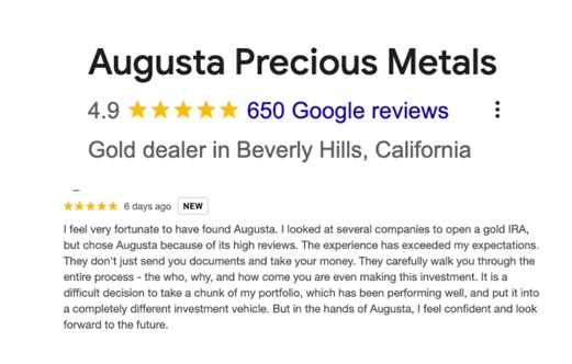 Augusta Precious Metals reviews from Google